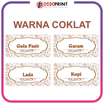 STICKER SET BUMBU DAPUR BAHAN ANTI AIR DAN ANTI PANAS