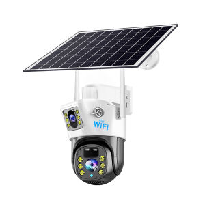 WNC V380 Pro Solar CCTV Camera Dual Lens 4G/Wifi 8MP Sim Card Outdoor Wireless Cctv 360 Panorama 1080P Ultra HD Infrared Night Vision Monitor Low Power WIFI PIR IP Security Camera Waterproof PTZ Outdoor Camera