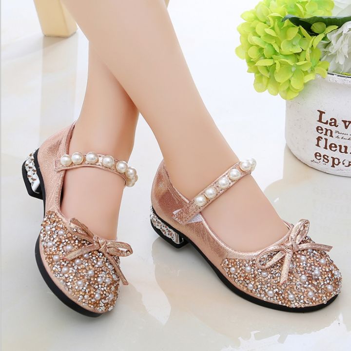 Summer Girls Shoes Bead Mary Janes Flats Fling Princess Glitter Shoes Baby  Dance Shoes Kids Sandals Children Wedding Shoes Gold Lazada PH