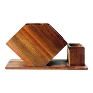 MEZCJ No-slip Napkin Holders Wooden Space-Saving Tissue Storage Rack Durable Stable Paper Towel Container Kitchen