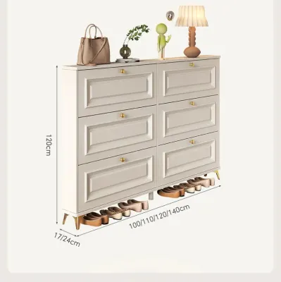 ⚡Large Slim Shoe Shelf Cabinet Storage Furniture Wood Shoe Ultra Thin Space Saving Flip Down Luxury Design MDF Shoe Racks