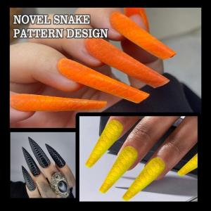 10 in 1 Extension False Nails Snake Pattern Press On Nails Clear Nail Extension Tips Nail Forms Manicures Accessories