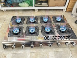 BẾP GAS 8 HỌNG INOX KHÈ ( CHUYÊN BÒ NÉ . MỲ CAY . BÁNH XÈO )