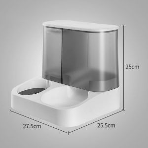 SKISOPGO 2.8L Pet Dog Cat 2in1 Automatic Food Water Feeder Large Capacity Dispenser Puppy Kitty Food Bowls