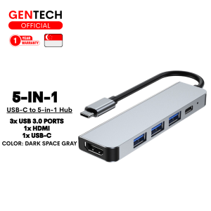SG GENTECH Type C Hub USB C to 3xUSB3.0+HDMI+PD with 4K 30Hz HDMI Port for Thinkpad T14 MacBook M2/iPad Air 4 2020/MacBook Pro 2020/ iPad Pro 2021 iPad Pro 2020/Samsung S22/Huawei P20 P30 P40 Pro/One Plus 7+