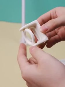 旋转挂钩Rotating hook【店铺】360旋转挂环升级圆环挂杆托毛巾杆粘钩免打孔窗帘浴帘杆托架支架新款现货