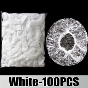 100Pcs/set Disposable Plastic Shower Hair Cap Women Waterproof Spa Salon Beauty Hair Hats Elastic Bath Caps Bathroom Supplies