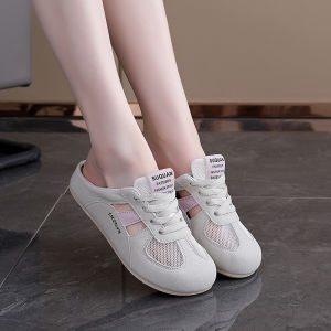 [Free Shipping] WomenS Flat Sandals Half-Slippers For Summer Comfortable And Versatile Slip-On Lazy Shoes With Round Toe And Closed Toe Design