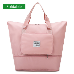 🚚SG Seller🚚Large Capacity Double zipper Folding Travel Bag Portable Storage Bag Lightweight Waterproof Shoulder Bag Sports Bags Travel Handbag Workout Yoga Gym Shoulder Bag