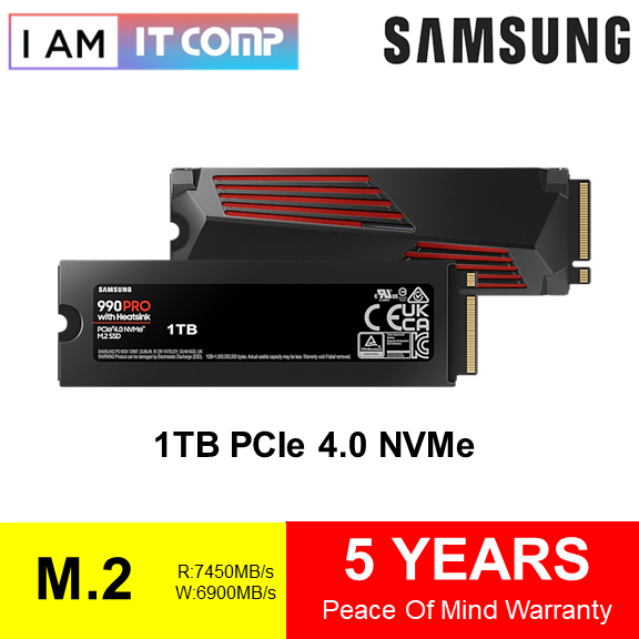 Samsung SSD 990 Pro With Heatsink PCIE NVMe SSD Compatible