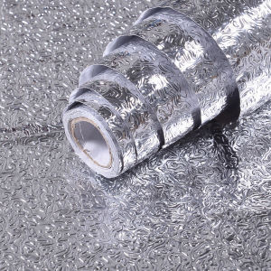 10M Kitchen Oil-proof Wallpaper Aluminum Foil Waterproof Stickers Kitchen Stove Cabinet Self DIY Adhesive Wall Sticker
