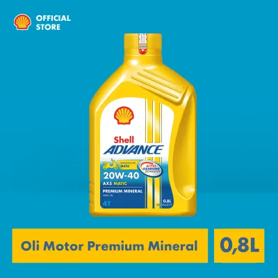 Oli Motor Shell Advance AX5 20W-40 (0.8L) – Mineral Pelumas Mesin Motor Matic Tahan Panas Tarikan Halus