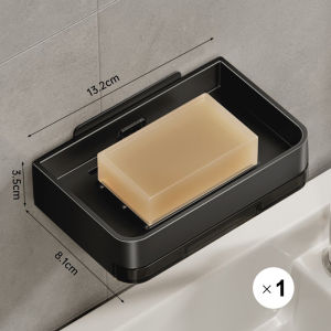 JustLiving 1ชิ้นกล่องสบู่น้ำทิ้งพลิกที่ใส่จานรองสบู่ถาดรองน้ำหยดกล่องภาชนะที่ใส่ที่ยึดผนังอุปกรณ์ห้องอาบน้ำห้องครัวท่อระบายน้ำลิ้นชักกล่องสบู่น้ำทิ้งกล่องคาร์บอนสบู่เหล็ก