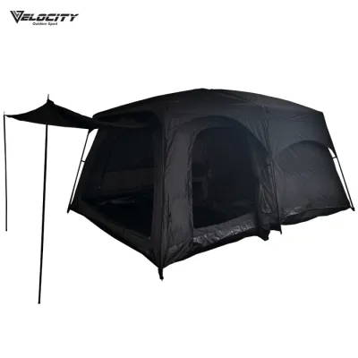 VELOCITY Black Camel 12 Person Large Camping Tent Waterproof Family Tents Outdoor Double Layers Luxury Khemah Unta Tent