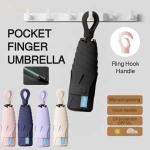ร่มกันแดดแบบพกพาสําหรับฝนและแดด ร่มแคปซูลแบล็คเจลรัก