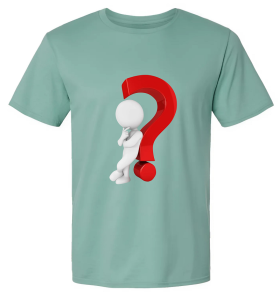 Kaos Pria Model Terkini Trending Motif 3D Bahan katun 24s Tanda Tanya H0583
