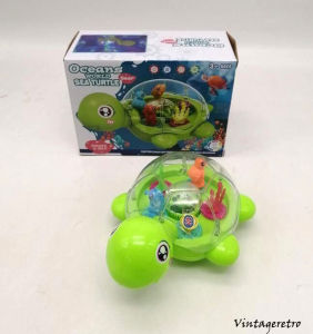 🐢MOVING UNIQUE SPIN LIGHTING BALL & MUSICAL OCEANS WORLD SEA TURTLE GEAR TOY🐢 ASK55212