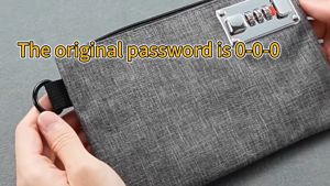 Ultra-thin Coin Purse Password Lock Anti-theft Portable Card Bag Secure Locking Money Bag with Zipper Closure Dual-Layer Organizer for Passports Cash Business Travel Locking Bank Bag