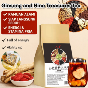 [Nourishing And Nourishing Kidney] Ginseng And Nine Treasures Tea Mens Powerful Kidney Tea Red Dates Wolfberry Tea Individual Tea Bags Mulberry Nutrient Kidney Tea 人参黄精九宝茶