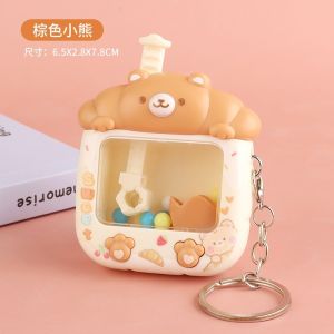 Creative Design Catching Ball Machine Keychain Fun Small Home Crane Machine Pendant Cute Backpack Decoration Children Toy Gifts