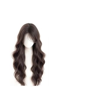 Wig full head cover female simulation water ripple egg roll forehead refinement large scalp arbitrary division long curly hair wig cover