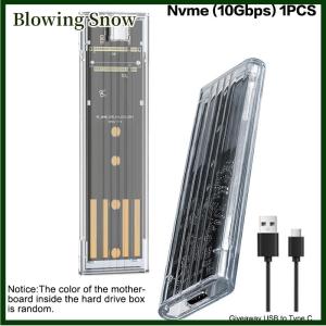Blowing เคส M.2 NVMe PCIE NGFF SATA แบบใส USB Type C 10Gbps PCI-E เคสฮาร์ดดิสก์ภายนอกแบบโปร่งใสสำหรับโทรศัพท์แล็ปท็อป