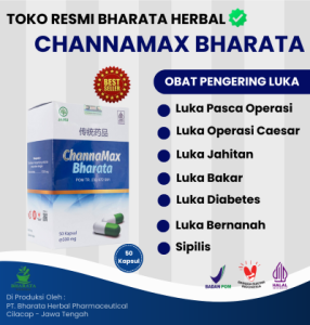 CHANNAMAX BHARATA - Obat Pengering Luka - Luka Diabetes - Luka Pasca Operasi - Luka Bakar - Terbaik -  Herbal 100% Original