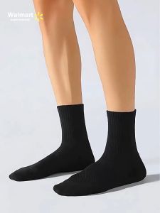 【Walmart】Men‘s Towel Bottom Tube Socks 5 Pack Thick Cotton Non Slip Cushion For Running Basketball Football Training Casual Crew Socks Breathable Mesh Anti Odor Long White Black