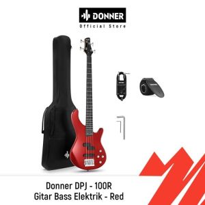 Donner DPJ - 100R Gitar Bass Elektrik - Red