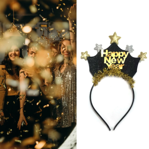 Headband Star New Year Eve Party Sequins Shape Star Hair Hoop for Washing Face 2023 Hairbands Party Costume