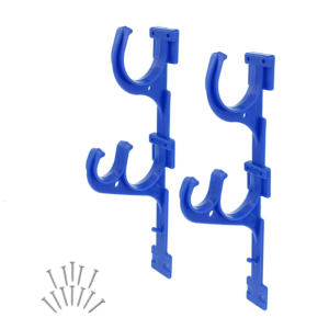 2Pcs/pack Pool Pole Hangers Dark Plastic Holder Perfect Hooks with Screws for Swimming Pool Telescopic Poles Net Brushes