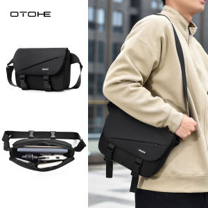 OTOHE Men Fashion Shoulder Bags Sling Chest Bag Cross Body Bags Messenger Bag Waterproof Cross Body Bag Large Capacity Sling Bags Simple Casual Sport Street Bag Student Teenager Bag