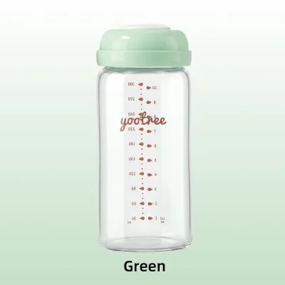 yootree 3PCS 300ml Glass Breast Milk Storage Bottle Set BPA Free Leakproof Milk Storage Bottle High Borosilicate Glass Breastmilk Container Fridge & Freezer Safe