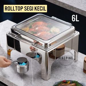 【COD / Bayar Ditempat】 PROMO Chafing Dish segi / RollTop segi Kaca