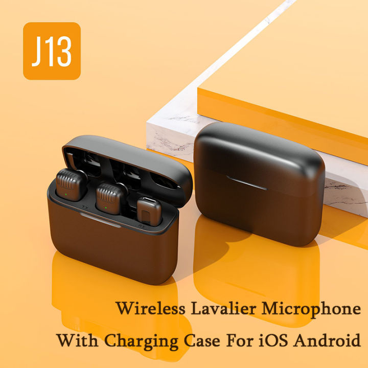 ไมโครโฟนไร้สาย Lavalier พร้อมเคสชาร์จ สําหรับบันทึกวิดีโอ ลดเสียงรบกวน ย้อนกลับ Wireless Microphone สำหรับ TikTok/ios