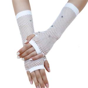 Fishnet Gloves Nightclub Dancing Gloves Party Accessory Half Finger Fishnet Gloves Hollow Wrist Gloves