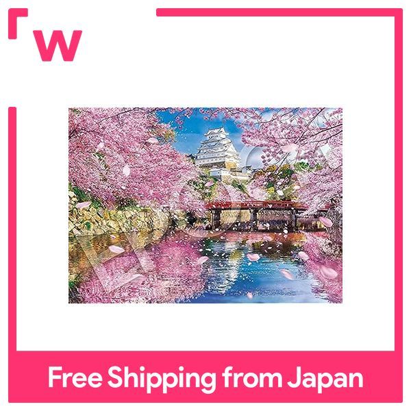 Puzzle 1000 Pezzi Castello Samurai Con Fiori Di Ciliegio - Himeji Castle, Dimensioni Finite 61x46 Cm