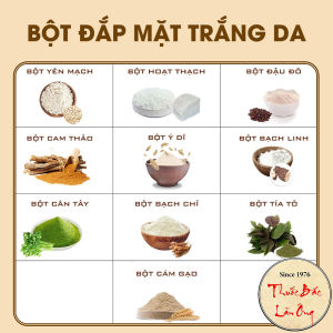 Set 10 loại bột dưỡng trắng (Bột hữu cơ dưỡng da mask tự nhiên chống lão hóa)