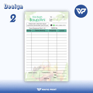 nota toko buah dan sayuran full collor gratis design ukuran 1/4 folio 1 ply dan 2 ply