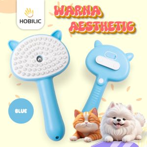 Hobilic Sisir kucing 3 In 1 Sisir Uap Kucing Bulu Rontok Pet Grooming Brush Spray Interaktif