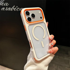 3-in-1 For Magsafe Transparent Armor Phone Case for iPhone 17 Pro Max Air 16 Pro 15 14 13 12 11 Wireless Charging Cover