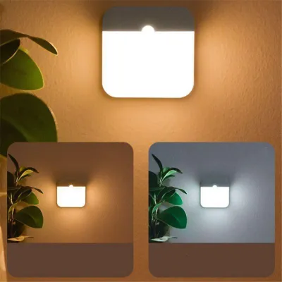 🔥[SG STOCK]Motion Sensor Led Light Usb Charging Square Lamp for Bedroom Kitchen Stair Hallway Wardrobe Cupboard Lighting