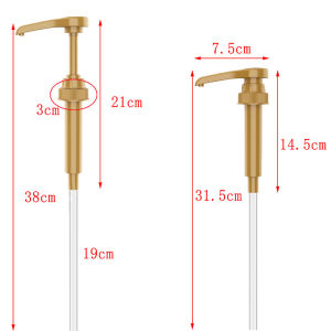5pcs Plastic Syrup Pump Hand-press Bottle Pump Liquid Dispenser For 350/750ml Syrup Bottles