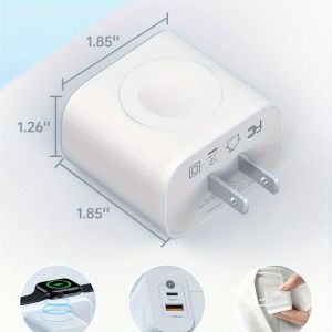 For Apple Watch Charger with 23W Fast Charging Block 3 in 1 PD USB C Wall Charger Block for iWatch Series Ultra/9/8/7/6 Compatible with Phone 16/15/14/13/12 Series