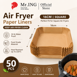 50pcs Waco Air fryer Parchment paper (Round/Square) 16cmx4.5cm