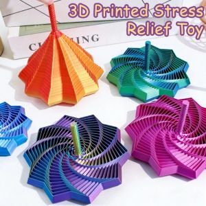 3D Printed Stress Relief Toy Spiral Fidget with Optical Illusion Design 3D Fun Radish Tower
