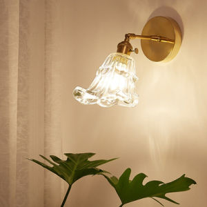 SXH Nordic Japanese-style brass glass wall lamp simple design for bedroom bedside living room bathroom and elegant bathroom mirror front light