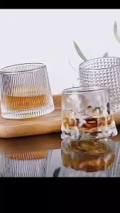 AMKado Gelas Kristal Berkilat Unik Jenama Berkualiti Spinning Diamond Glass Whisky Tumbler Premium Cocktail Cup Bar Accessories Gift Set Elegant Design Party Celebration Modern Home Drinkware Perfect For Special Occasions 钻石玻璃威士忌杯 AMK