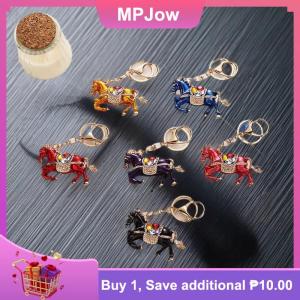 【MPJow】 Fashion Rhinestone Horse Keychain Stylish Zodiac Pony Pendant Decoration Keyring Women Men Bag Charm Hanging Lucky New Year Gift
