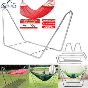 Portable Hammock Stand Steel Tube Heavy Duty Hammock Rack with Ice Silk hammock Lying Hammock Carrying Bag Read Stock